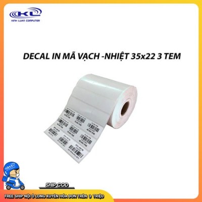 Giấy in mã vạch 3 tem 35×22 mm