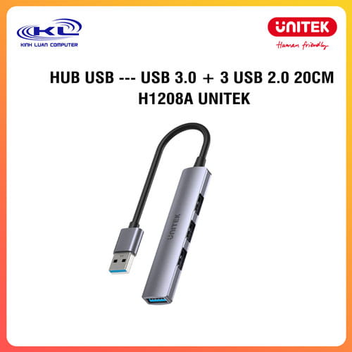 HUB USB --- USB 3.0 + 3 USB 2.0 20CM H1208A UNITEK HUB USB --- USB 3.0 + 3 USB 2.0 20CM H1208A UNITEK